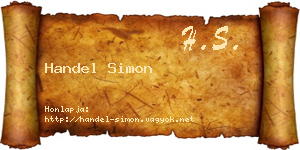Handel Simon névjegykártya